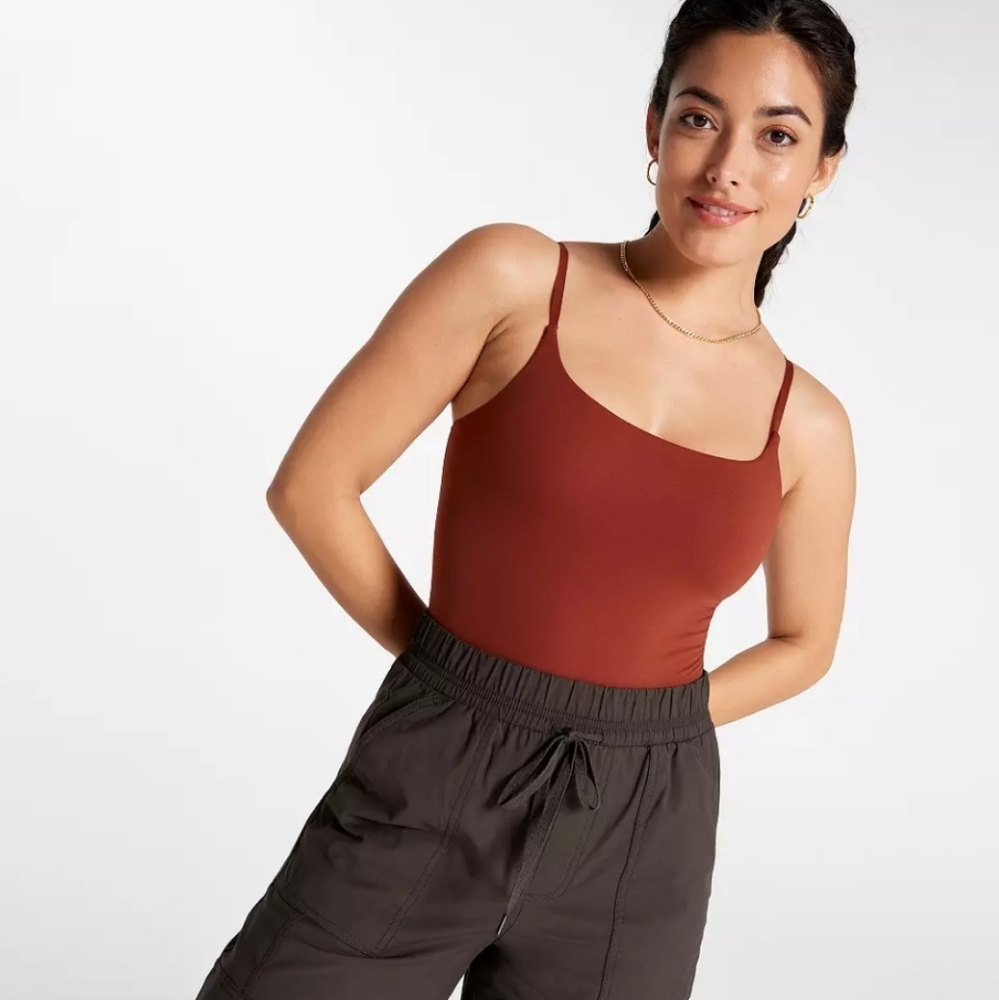 CALIA Women's Inspire Cami Bodysuit Red Brown